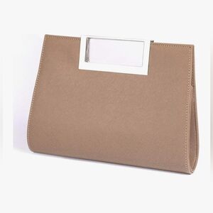 Clutch Purse for Women PU Leather/Straw Evening Party Metal Grip Cut it out Hand
